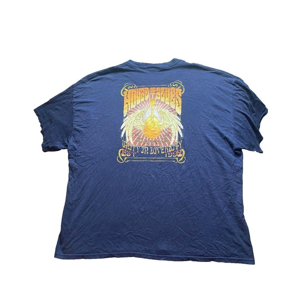 VTG House Of Blues Shirt Adult 2XL XXL Navy Blue Orlando Unity Diversity 90s Men
